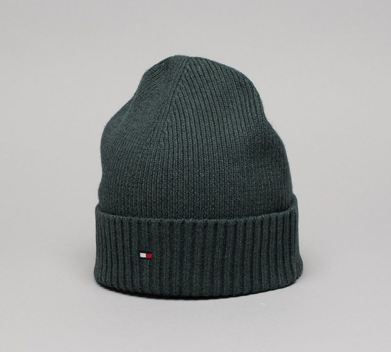 Tommy Hilfiger Small Logo Beanie Hat | Spruce Heather