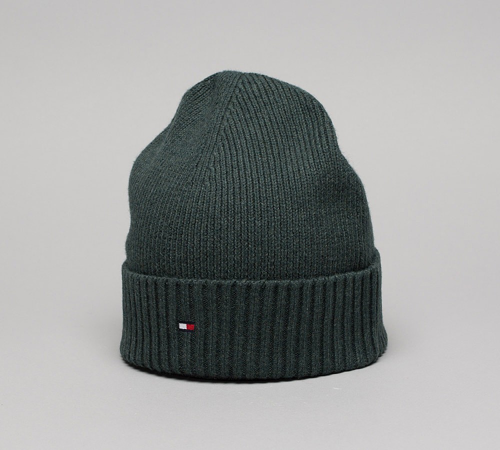 Tommy Hilfiger Small Logo Beanie Hat | Spruce Heather