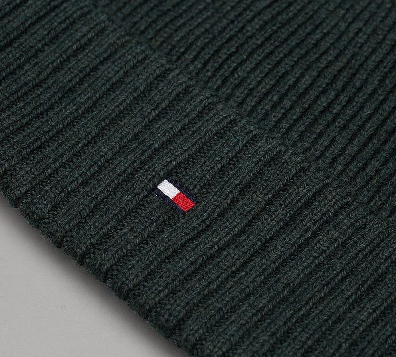 Tommy Hilfiger Small Logo Beanie Hat | Spruce Heather