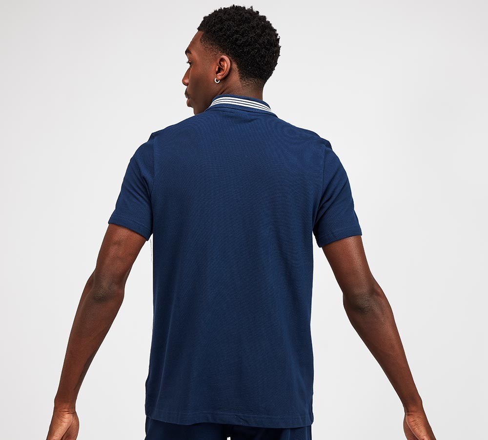 adidas Originals Samstag Stripe Polo Shirt | Indigo / White