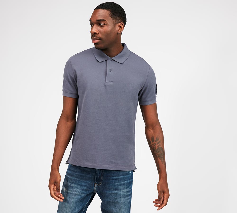 Calvin Klein Jeans Sleeve Patch Logo Polo Shirt | Abstract Grey