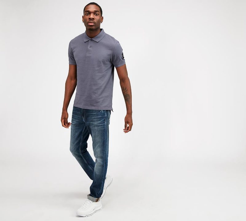 Calvin Klein Jeans Sleeve Patch Logo Polo Shirt | Abstract Grey