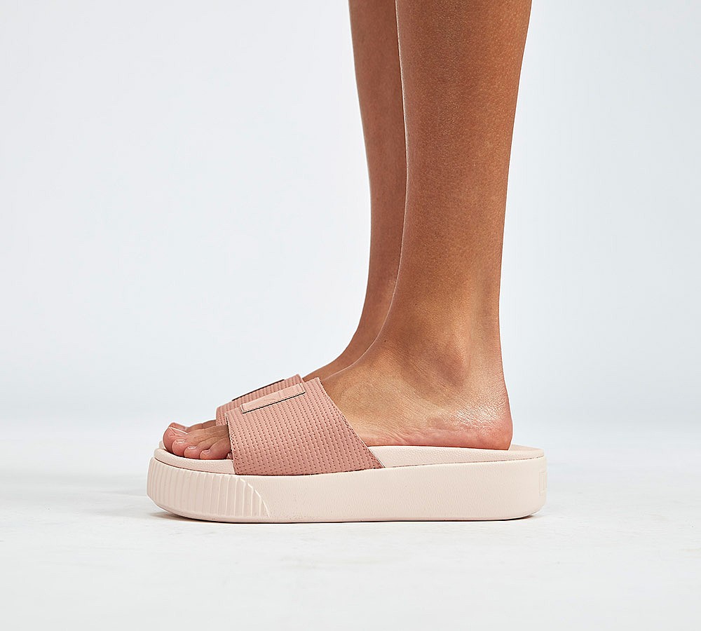 Puma Womens Platform Slides | Peach Beige/Pearl