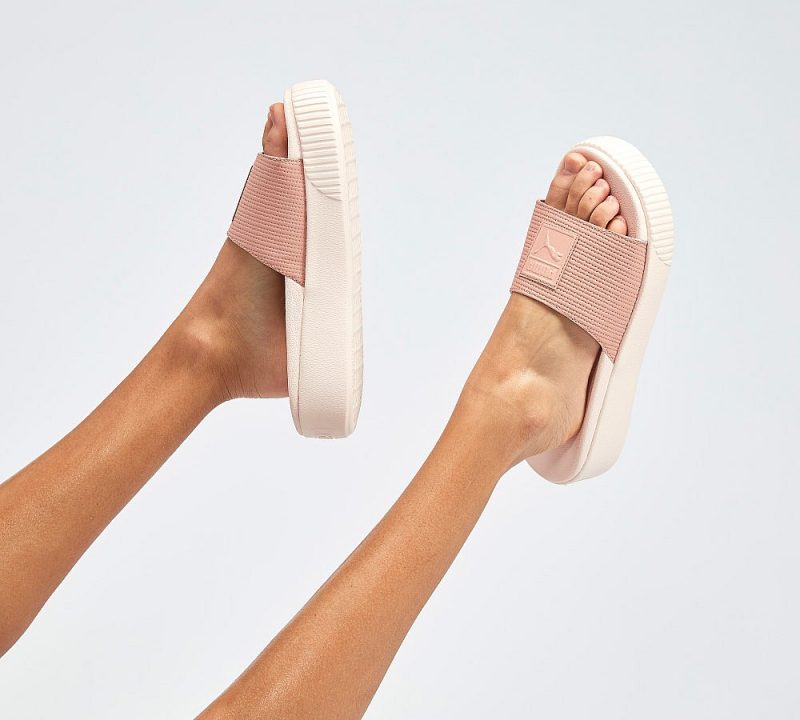 Puma Womens Platform Slides | Peach Beige/Pearl