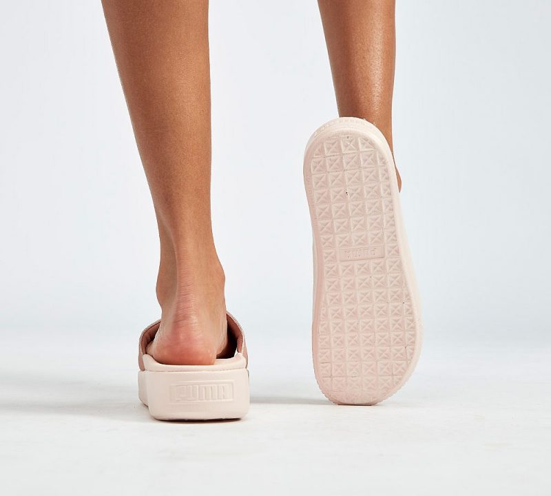 Puma Womens Platform Slides | Peach Beige/Pearl