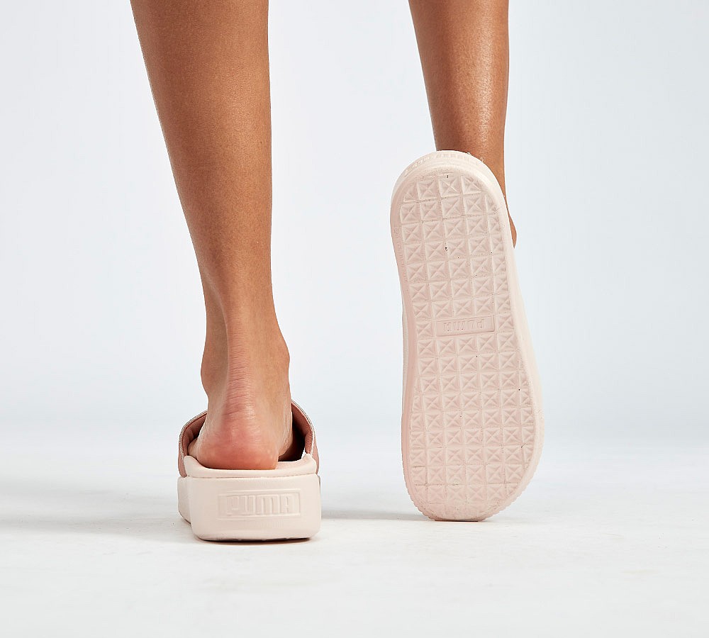 Puma Womens Platform Slides | Peach Beige/Pearl
