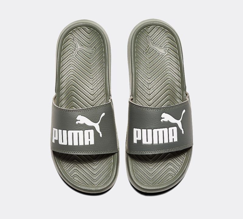 Puma Womens Popcat Slide Sandal | Castor Grey/White