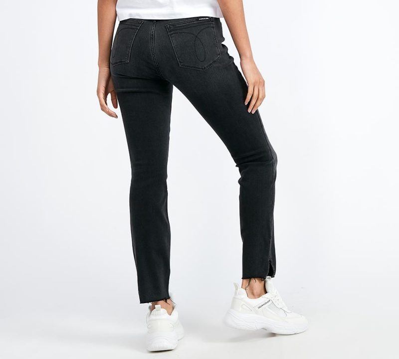 Calvin Klein Jeans Womens Skinny Ripped Knee High Rise Jean