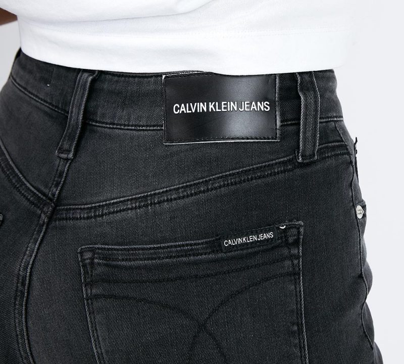 Calvin Klein Jeans Womens Skinny Ripped Knee High Rise Jean