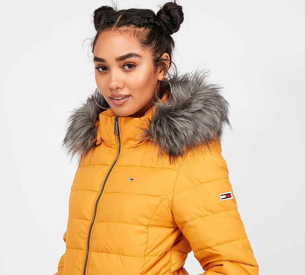 Tommy Jeans Womens Essential Fur Hooded Jacket