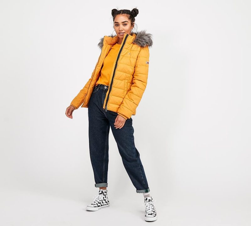 Tommy Jeans Womens Essential Fur Hooded Jacket