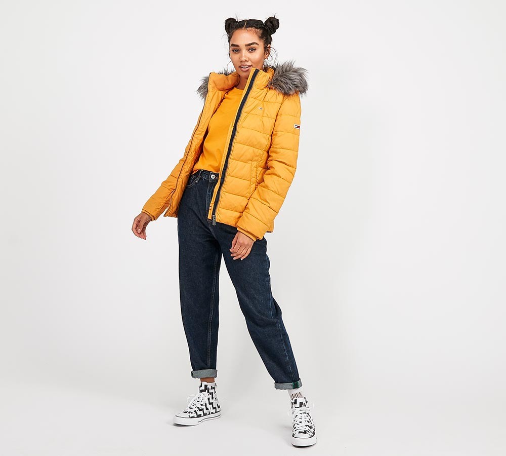 Tommy Jeans Womens Essential Fur Hooded Jacket