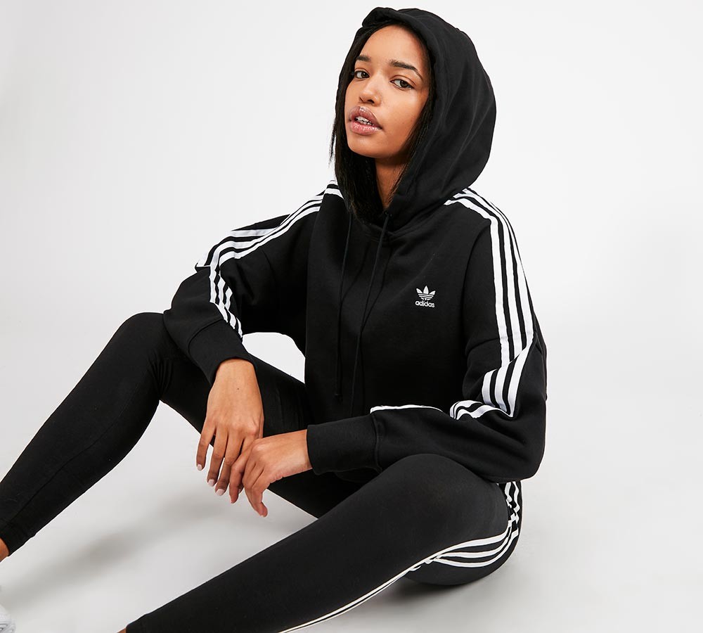 adidas Originals Womens Drop Shoulder Cropped Hoodie