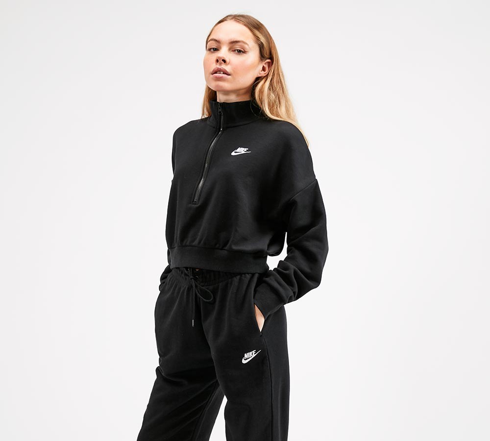 Nike Womens Essential Half Zip Crop Sweatshirt