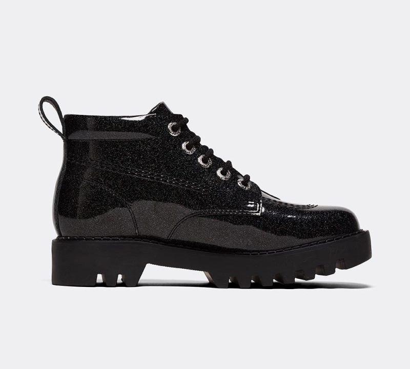 Kickers Womens Kizziie Hi Leather Patent Shoe