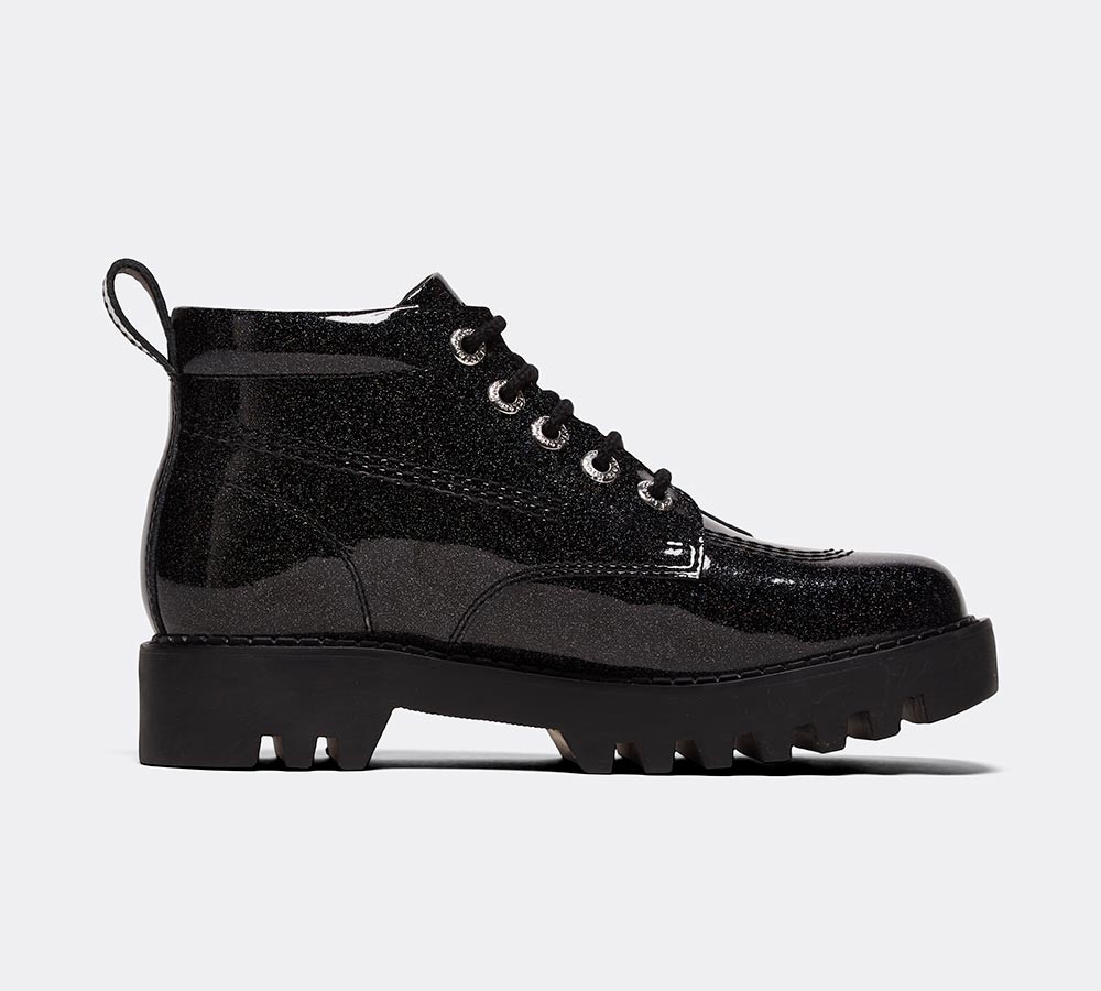 Kickers Womens Kizziie Hi Leather Patent Shoe