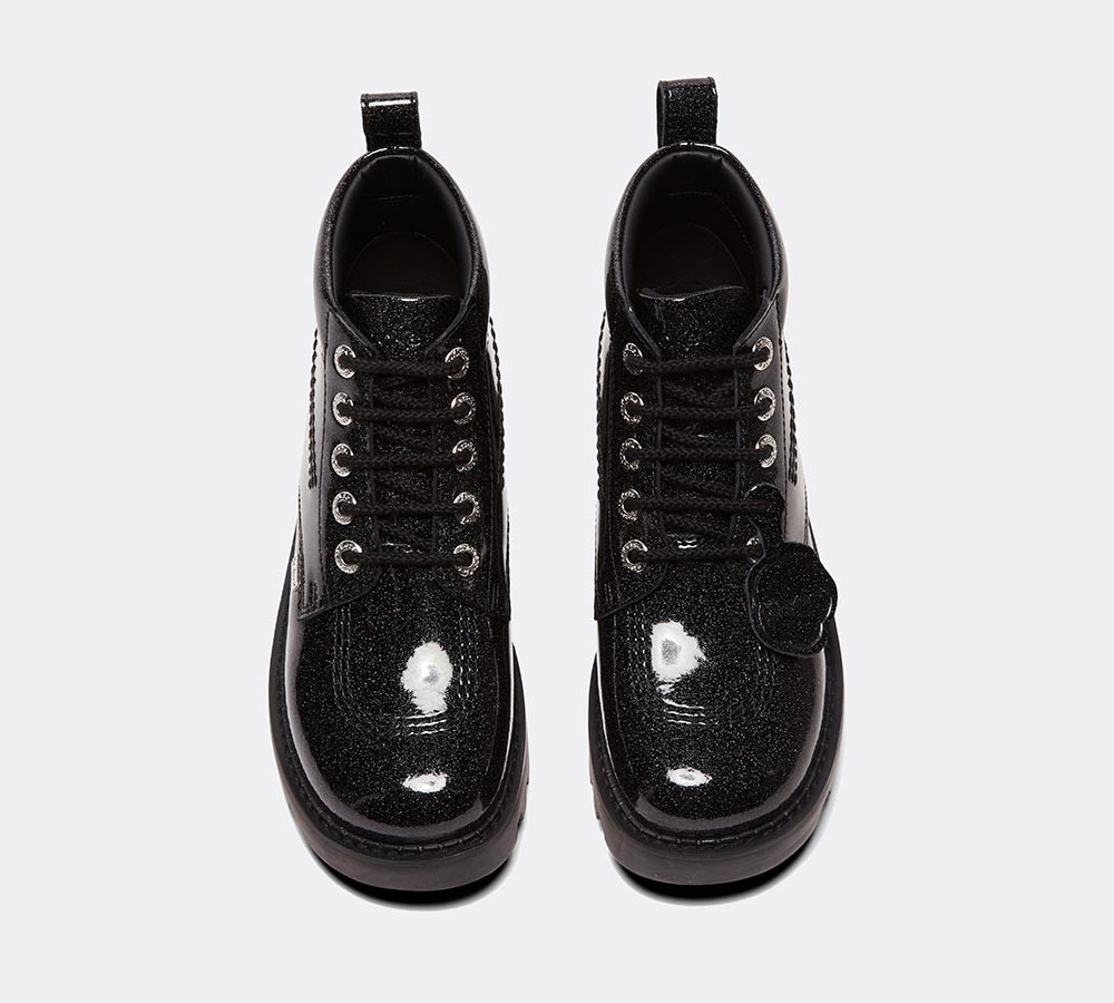 Kickers Womens Kizziie Hi Leather Patent Shoe