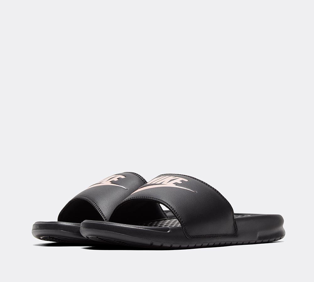 Nike Womens Benassi JDI Slide Sandal | Black / Rose Gold