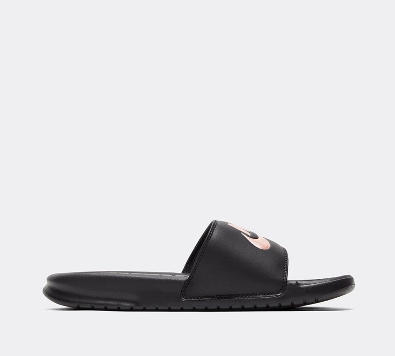 Nike Womens Benassi JDI Slide Sandal | Black / Rose Gold